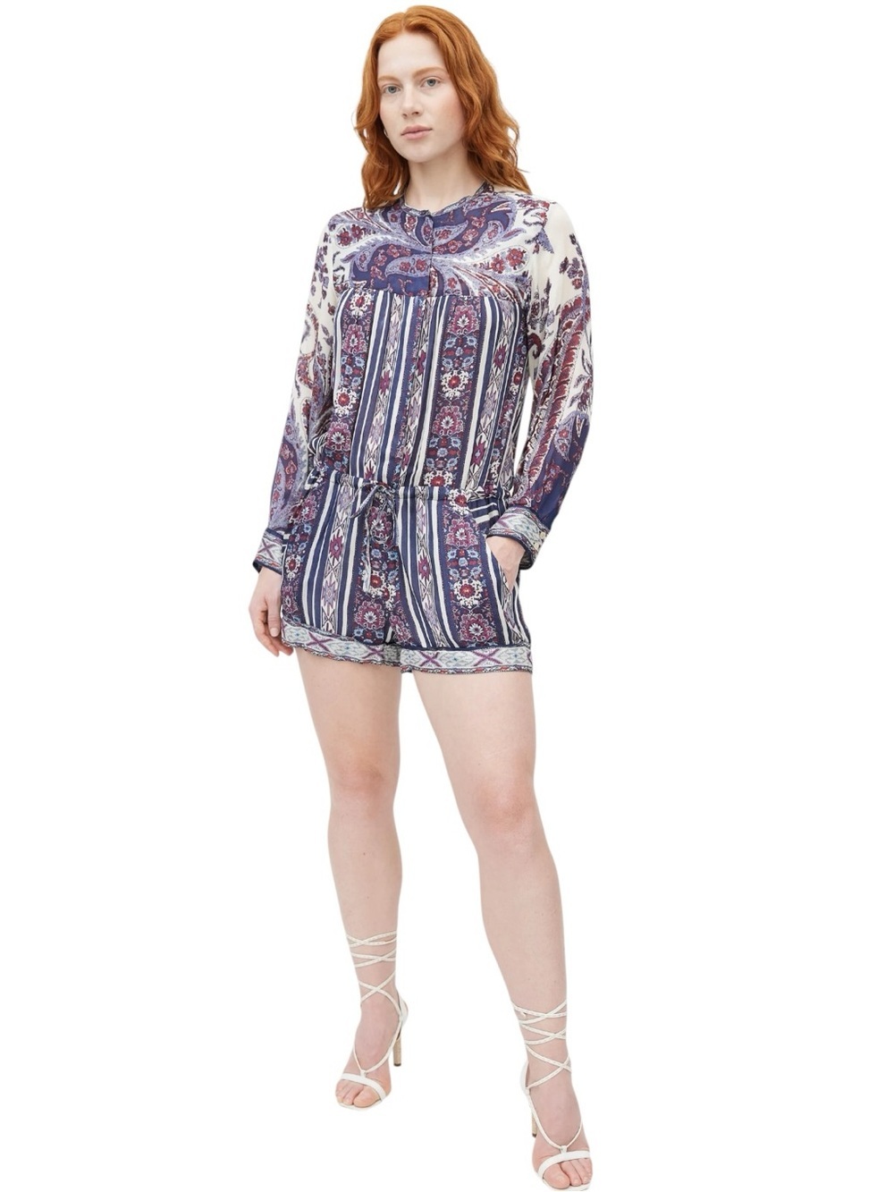 Isabel Marant Étoile Tayler Paisley Romper Jumpsuit Silk Boho Print Size 1 S